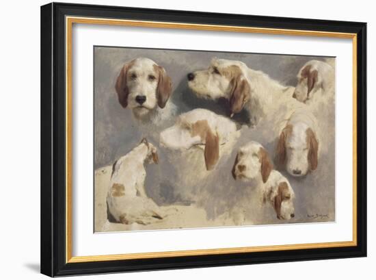 Etude de chien de chasse ; 8 esquisses-Rosa Bonheur-Framed Giclee Print