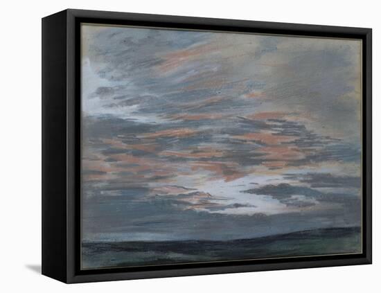 Etude de ciel au soleil couchant, juillet 1849 à Champrosay-Eugene Delacroix-Framed Premier Image Canvas