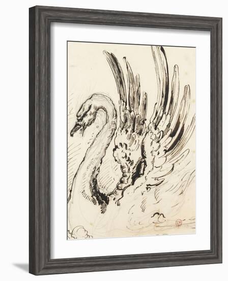 Etude de cygne pour Léda-Gustave Moreau-Framed Giclee Print