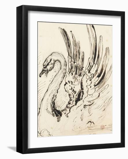 Etude de cygne pour Léda-Gustave Moreau-Framed Giclee Print