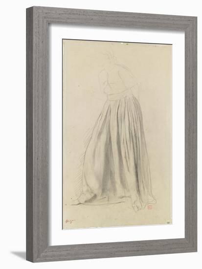 Etude de draperie pour une femme debout-Edgar Degas-Framed Giclee Print