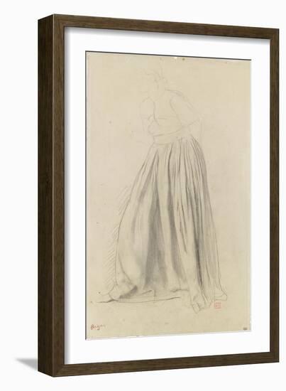Etude de draperie pour une femme debout-Edgar Degas-Framed Giclee Print
