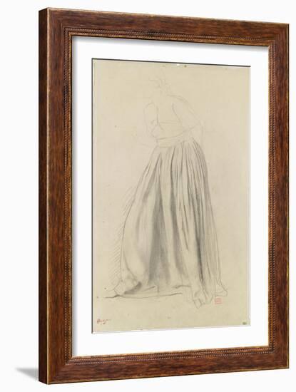 Etude de draperie pour une femme debout-Edgar Degas-Framed Giclee Print