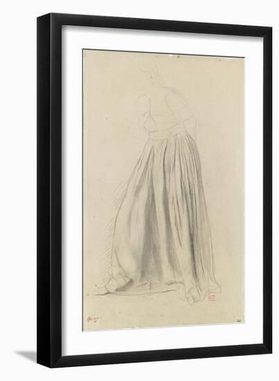 Etude de draperie pour une femme debout-Edgar Degas-Framed Giclee Print