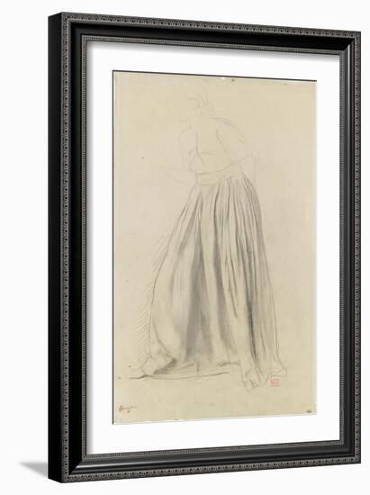 Etude de draperie pour une femme debout-Edgar Degas-Framed Giclee Print