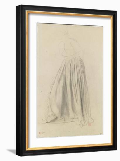 Etude de draperie pour une femme debout-Edgar Degas-Framed Giclee Print