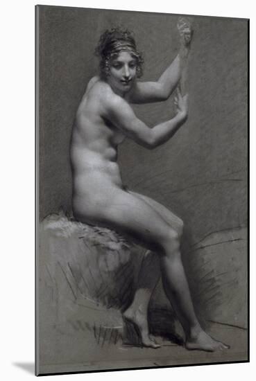 Etude de femme assise à droite, les bras levés-Pierre Paul Prud'hon-Mounted Giclee Print