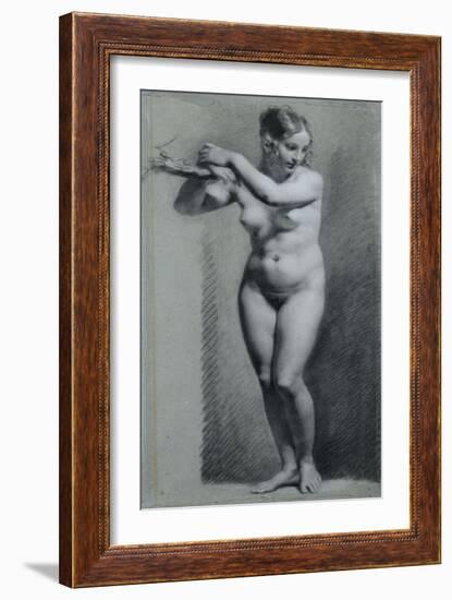 Etude de femme nue debout, les bras appuyés à une branche-Pierre Paul Prud'hon-Framed Giclee Print