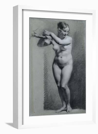 Etude de femme nue debout, les bras appuyés à une branche-Pierre Paul Prud'hon-Framed Giclee Print