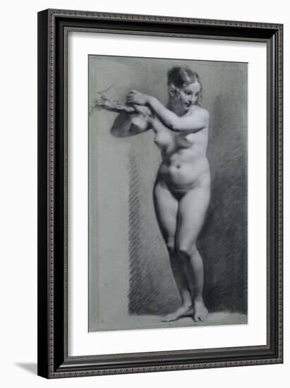 Etude de femme nue debout, les bras appuyés à une branche-Pierre Paul Prud'hon-Framed Giclee Print