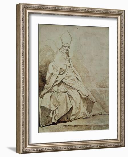 Etude De Figure Drapee Vetue D'Un Costume Ecclesiastique-Jean-Honoré Fragonard-Framed Giclee Print