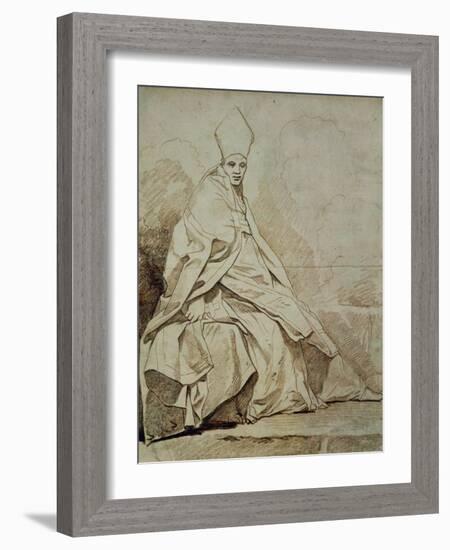 Etude De Figure Drapee Vetue D'Un Costume Ecclesiastique-Jean-Honoré Fragonard-Framed Giclee Print
