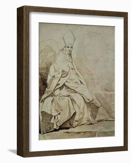 Etude De Figure Drapee Vetue D'Un Costume Ecclesiastique-Jean-Honoré Fragonard-Framed Giclee Print