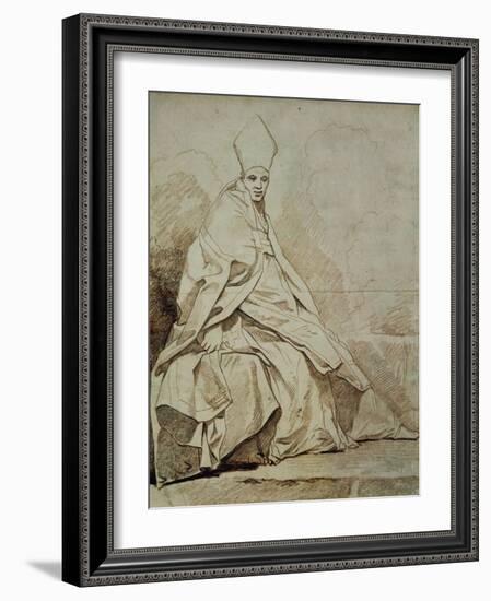 Etude De Figure Drapee Vetue D'Un Costume Ecclesiastique-Jean-Honoré Fragonard-Framed Giclee Print