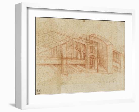 Etude de machine-Leonardo da Vinci-Framed Giclee Print