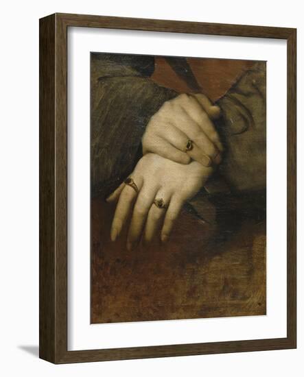 Etude de mains de femme (d'après le portrait de Maddalena Doni de Raphaël)-Jean-Auguste-Dominique Ingres-Framed Giclee Print