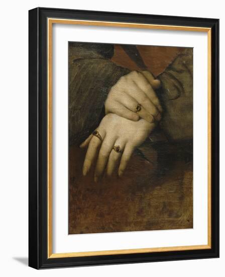 Etude de mains de femme (d'après le portrait de Maddalena Doni de Raphaël)-Jean-Auguste-Dominique Ingres-Framed Giclee Print