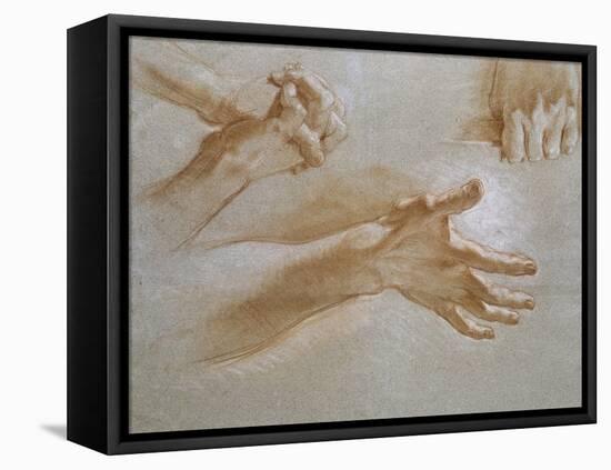 Etude de mains-null-Framed Premier Image Canvas