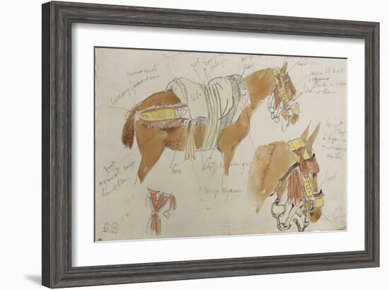 Etude de mule harnachée; 1832-Eugene Delacroix-Framed Giclee Print