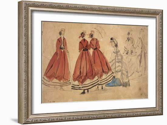 Etude de plusieurs femmes-Eugène Boudin-Framed Giclee Print