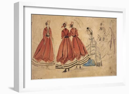 Etude de plusieurs femmes-Eugène Boudin-Framed Giclee Print