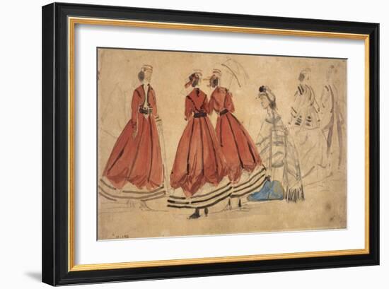 Etude de plusieurs femmes-Eugène Boudin-Framed Giclee Print