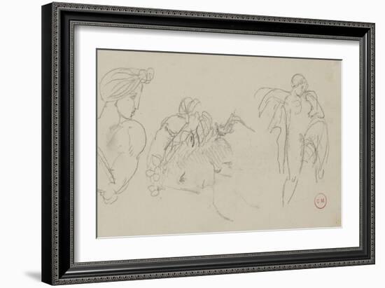 Etude de tête de femme coiffée d'un turban, étude de tête de femme couronné-Gustave Moreau-Framed Giclee Print