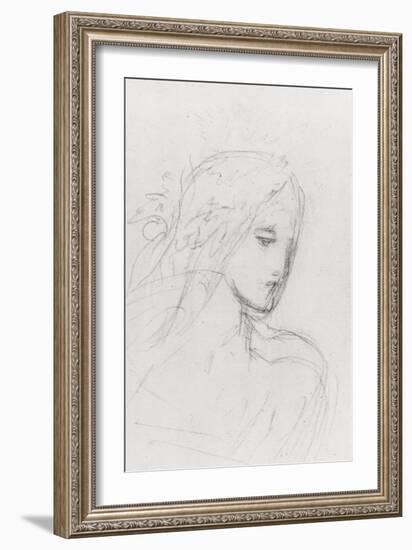 Etude de tête pour la fée aux griffons-Gustave Moreau-Framed Giclee Print