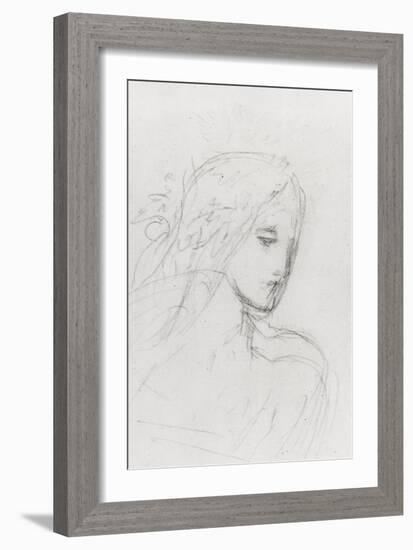 Etude de tête pour la fée aux griffons-Gustave Moreau-Framed Giclee Print