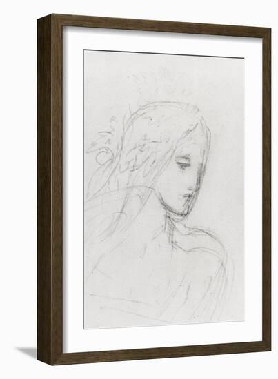 Etude de tête pour la fée aux griffons-Gustave Moreau-Framed Giclee Print