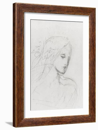 Etude de tête pour la fée aux griffons-Gustave Moreau-Framed Giclee Print