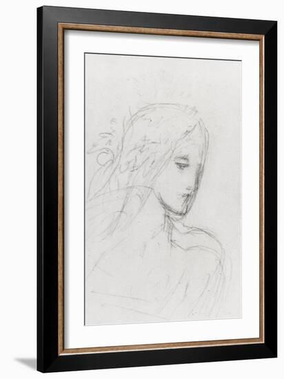 Etude de tête pour la fée aux griffons-Gustave Moreau-Framed Giclee Print