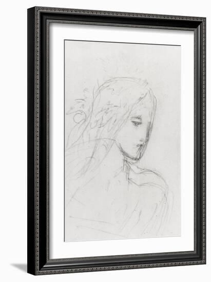 Etude de tête pour la fée aux griffons-Gustave Moreau-Framed Giclee Print