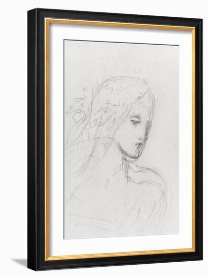 Etude de tête pour la fée aux griffons-Gustave Moreau-Framed Giclee Print