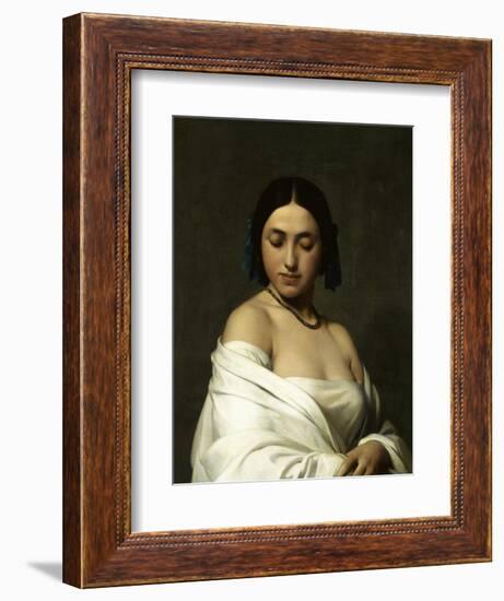 Etude florentine ou jeune fille en buste les yeux baissés-Hippolyte Flandrin-Framed Giclee Print