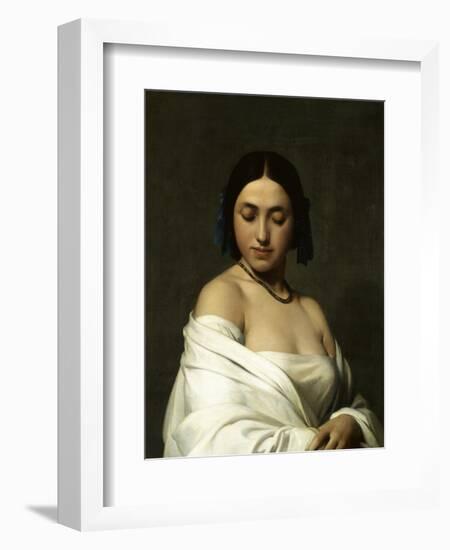 Etude florentine ou jeune fille en buste les yeux baissés-Hippolyte Flandrin-Framed Giclee Print