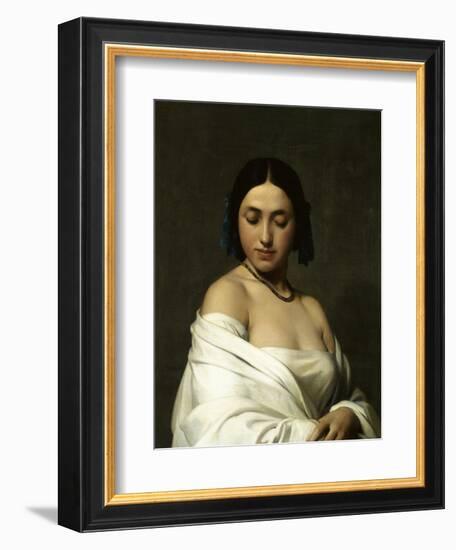 Etude florentine ou jeune fille en buste les yeux baissés-Hippolyte Flandrin-Framed Giclee Print