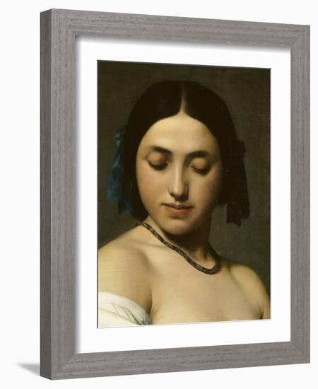 Etude florentine ou jeune fille en buste les yeux baissés-Hippolyte Flandrin-Framed Giclee Print