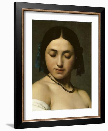 Etude florentine ou jeune fille en buste les yeux baissés-Hippolyte Flandrin-Framed Giclee Print