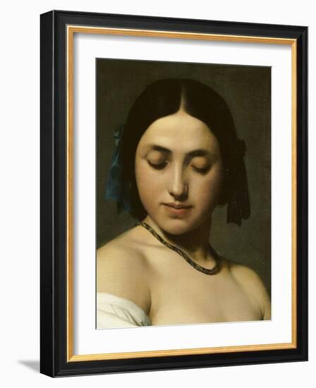 Etude florentine ou jeune fille en buste les yeux baissés-Hippolyte Flandrin-Framed Giclee Print