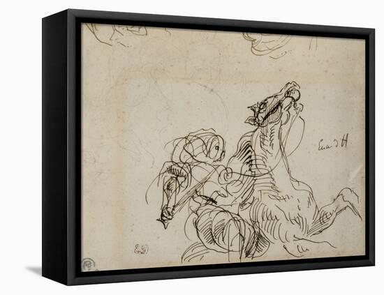 Etude pour Héliodore chassé du Temple-Eugene Delacroix-Framed Premier Image Canvas