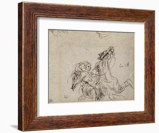 Etude pour Héliodore chassé du Temple-Eugene Delacroix-Framed Giclee Print