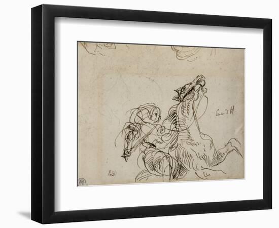 Etude pour Héliodore chassé du Temple-Eugene Delacroix-Framed Giclee Print