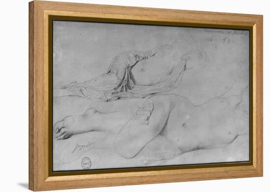 Etude pour l'Odalisque à l'esclave-Jean-Auguste-Dominique Ingres-Framed Premier Image Canvas