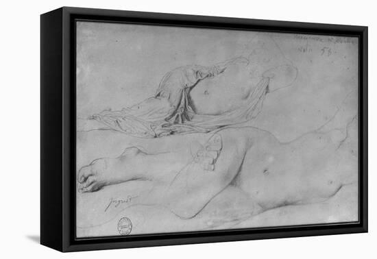 Etude pour l'Odalisque à l'esclave-Jean-Auguste-Dominique Ingres-Framed Premier Image Canvas