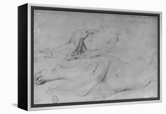 Etude pour l'Odalisque à l'esclave-Jean-Auguste-Dominique Ingres-Framed Premier Image Canvas