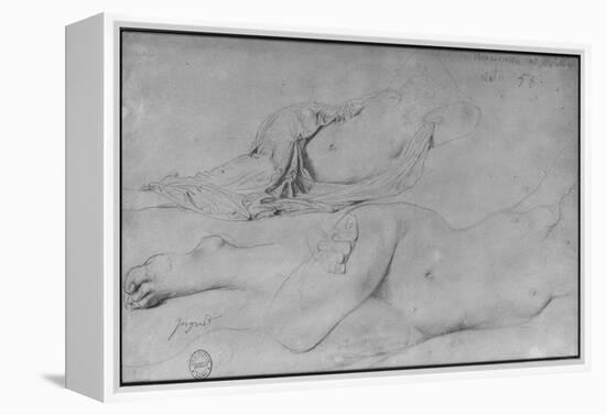 Etude pour l'Odalisque à l'esclave-Jean-Auguste-Dominique Ingres-Framed Premier Image Canvas