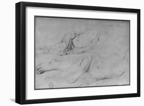 Etude pour l'Odalisque à l'esclave-Jean-Auguste-Dominique Ingres-Framed Giclee Print