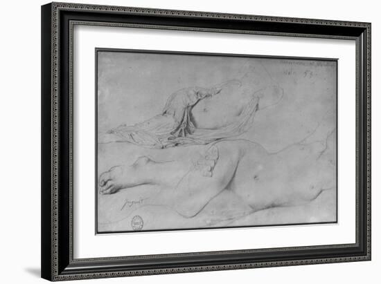 Etude pour l'Odalisque à l'esclave-Jean-Auguste-Dominique Ingres-Framed Giclee Print