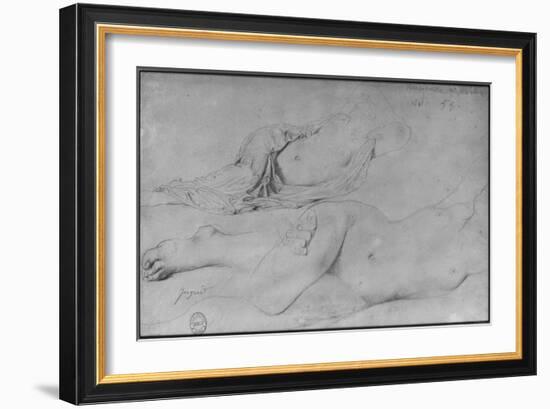 Etude pour l'Odalisque à l'esclave-Jean-Auguste-Dominique Ingres-Framed Giclee Print